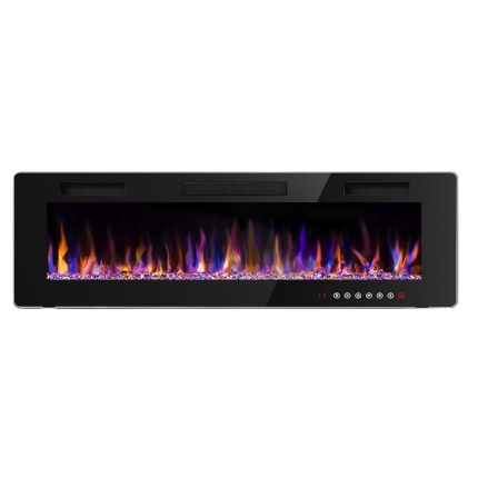 72" Electric Fireplace - Recessed/Wall Mount - Green Party